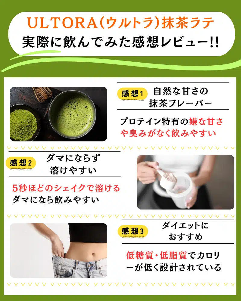 ウルトラプロテイン 抹茶 口コミ
