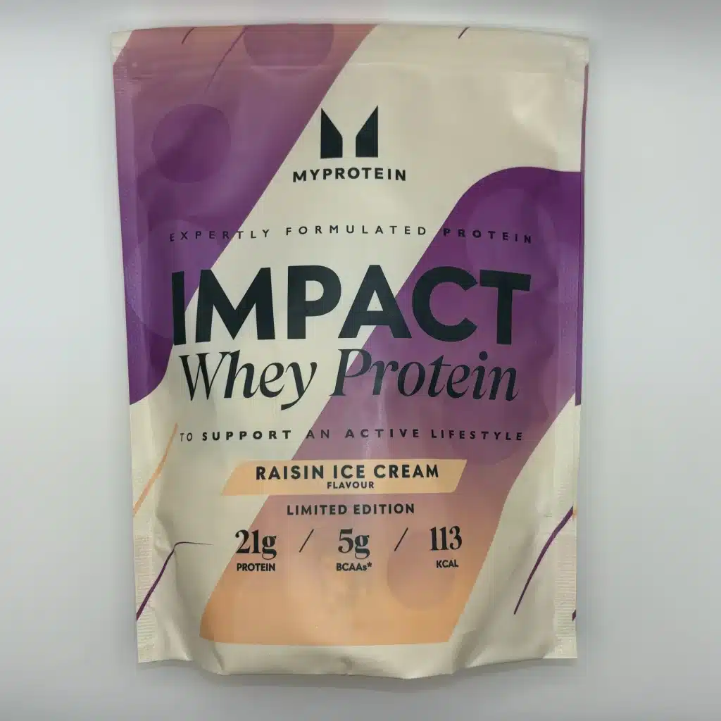 Impact ホエイ プロテイン レーズンアイスクリームフレーバー